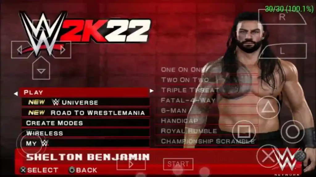 WWE 2K22 PPSSPP Gameplay