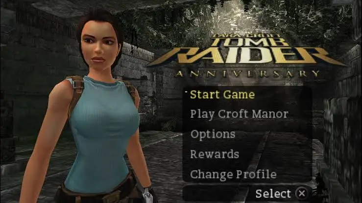 Tomb Raider Anniversary PPSSPP Menu