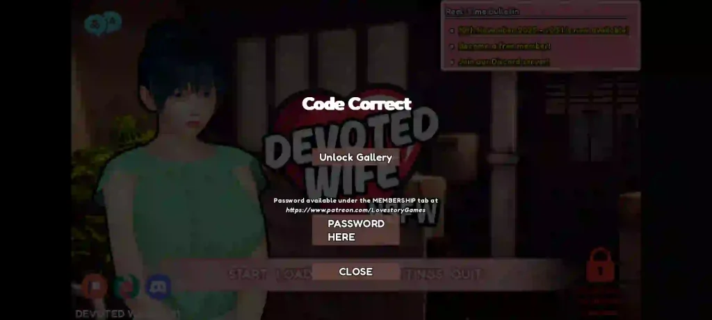 Devoted Wife APK Extras Patreon Password Code