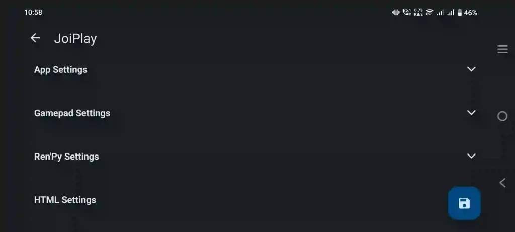 Joiplay Emulator Settings